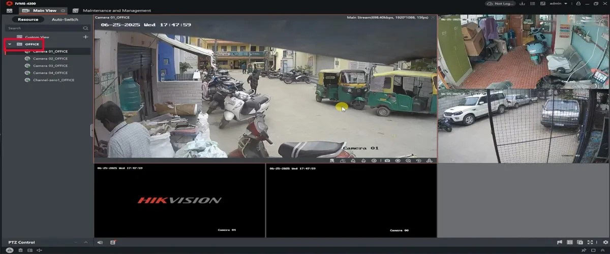 مشاهده زنده (Live view) در نرم افزار iVMS4200 هایک ویژن